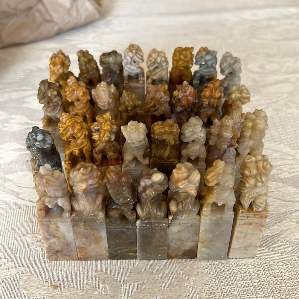 Vintage Carving Chinese Stone Seal Stamps
